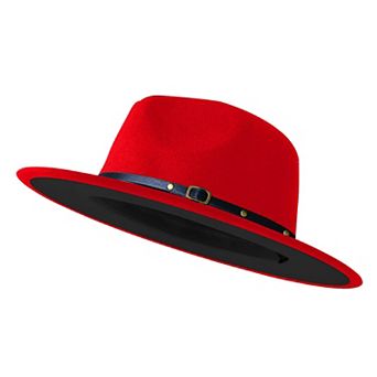 Wide Brim Fedora Two Tone Felt Panama Hat