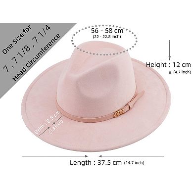 Wide Brim Fedora Felt Rancher Hat Belt