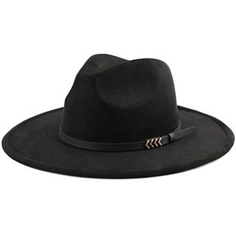 Wide Brim Fedora Felt Rancher Hat Belt