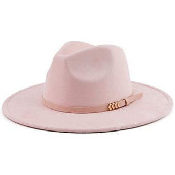Wide Brim Fedora Felt Rancher Hat Belt