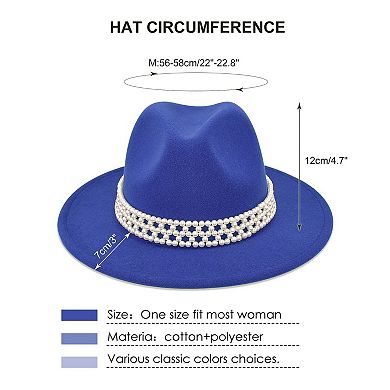 Womens Wide Brim Fedora Panama Hat
