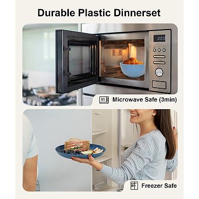 Unbreakable Dinnerware Set Camping RV Microwave Safe