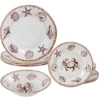 Rustic Oceanic Dinnerware Set Outdoor Patio Farmhouse Camper RV