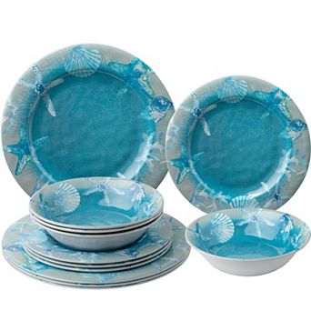 Rustic Oceanic Dinnerware Set Outdoor Patio Farmhouse Camper RV