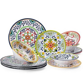 Rustic Oceanic Dinnerware Set Outdoor Patio Farmhouse Camper RV