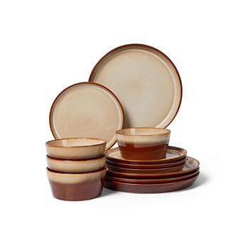Ceramic Dinnerware Set Plate Bowl Microwave Safe Chip Resistant Unique