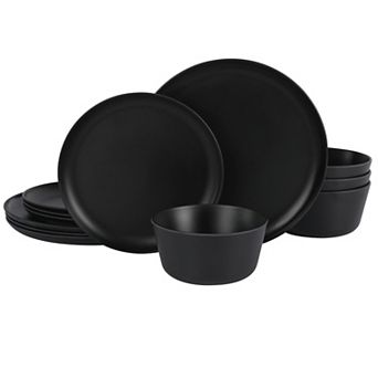 Cottage Stripes Dinnerware Set 12 pc Outdoor Camping Everyday
