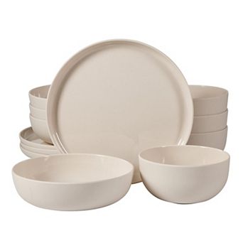 Cottage Stripes Dinnerware Set 12 pc Outdoor Camping Everyday