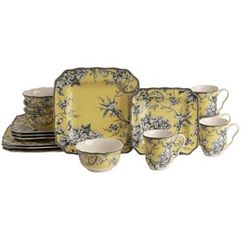 Adelaide Floral Porcelain Dinnerware Set Microwave Dishwasher Safe