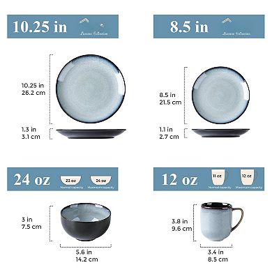 Ceramic Dinnerware Set Reactive Glaze Chip Resistant
