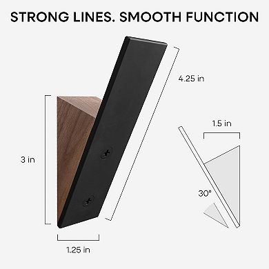 Beech Wood Coat Hooks Wall Mounted Mid-century Modern