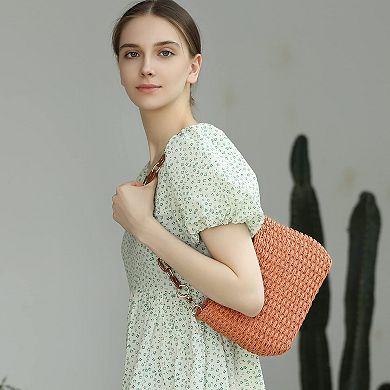 Straw Crossbody Bag Women Beach Handmade Woven Purse