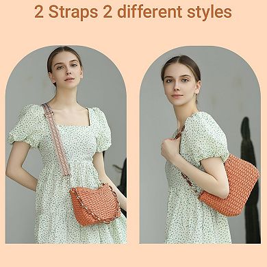 Straw Crossbody Bag Women Beach Handmade Woven Purse