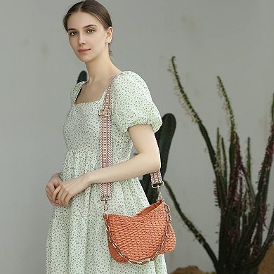 Straw Crossbody Bag Women Beach Handmade Woven Purse