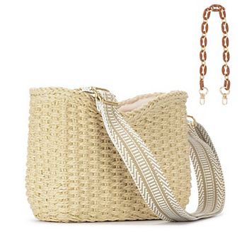 Straw Crossbody Bag Women Beach Handmade Woven Purse