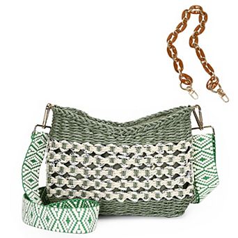 Straw Crossbody Bag Women Beach Handmade Woven Purse