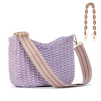 Straw Crossbody Bag Women Beach Handmade Woven Purse