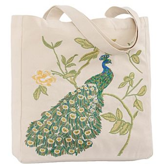 Autumn Birds Aesthetic Embroidery Canvas Tote
