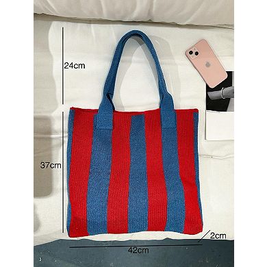 Women's Crocheted Tote Bag Aesthetic Shoulder Satchel