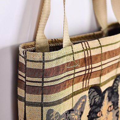 Floral Jacquard Tote Bag Vintage Shoulder Handbag