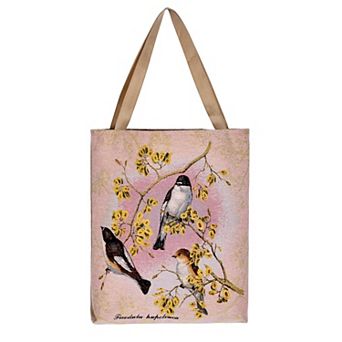 Floral Jacquard Tote Bag Vintage Shoulder Handbag
