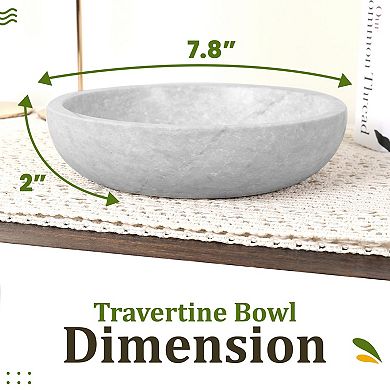 Travertine Decorative Bowl Modern Centerpiece