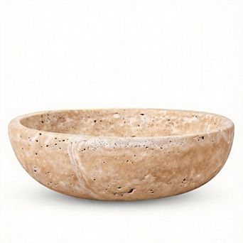 Travertine Decorative Bowl Modern Centerpiece