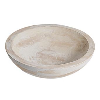 Hand Carved Wooden Decorative Bowl Farmhouse Centerpiece