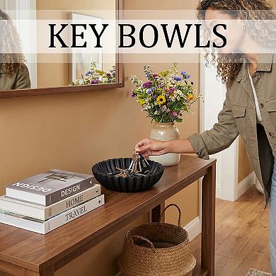 Scalloped Fruit Bowl Decorative Kitchen Entryway Table Decor