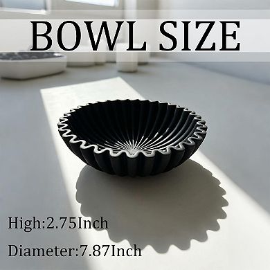 Scalloped Fruit Bowl Decorative Kitchen Entryway Table Decor