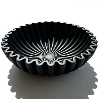 Scalloped Fruit Bowl Decorative Kitchen Entryway Table Decor