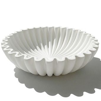Scalloped Fruit Bowl Decorative Kitchen Entryway Table Decor