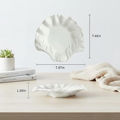 Ceramic Decorative Bowl Wavy Edge Storage Fruit Entryway Living Room