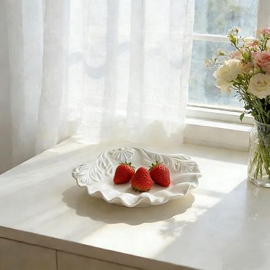 Ceramic Decorative Bowl Wavy Edge Storage Fruit Entryway Living Room