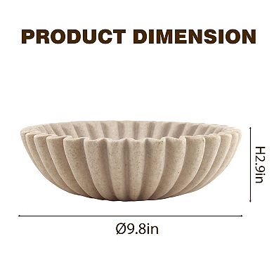 Scalloped Edge Decorative Bowl Multifunctional Storage Tray Faux Stone