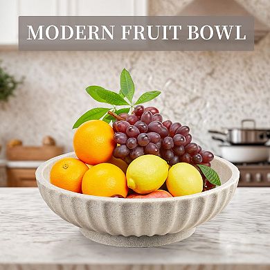 Decorative Bowl Fruit Kitchen Entryway Stone