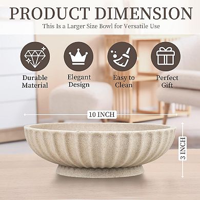 Decorative Bowl Fruit Kitchen Entryway Stone