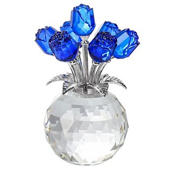 Rose Crystal Figurine Round Vase Gift