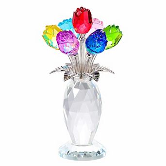 Crystal Rose Glass Bouquet Vase Gift