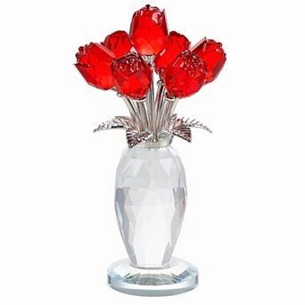 Crystal Rose Glass Bouquet Vase Gift