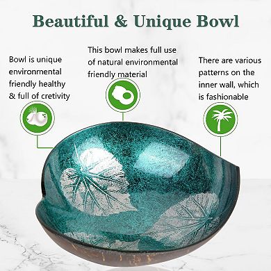 Coconut Heart Bowl Wooden Key Holder Snack Storage Shell