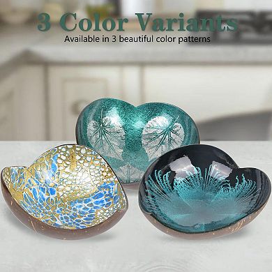 Coconut Heart Bowl Wooden Key Holder Snack Storage Shell