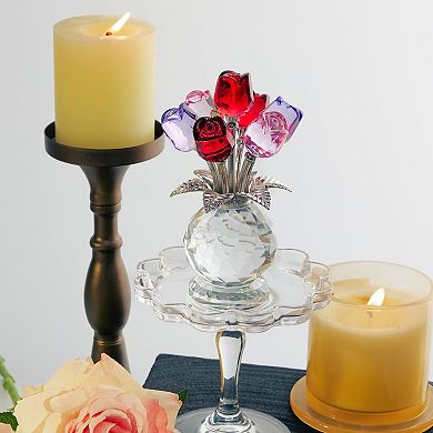 Crystal Rose Bouquet Flower Figurine For Mom