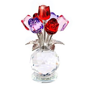 Crystal Rose Bouquet Flower Figurine For Mom