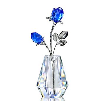 Crystal Rose Glass Figurine Wedding Gift Home Decor