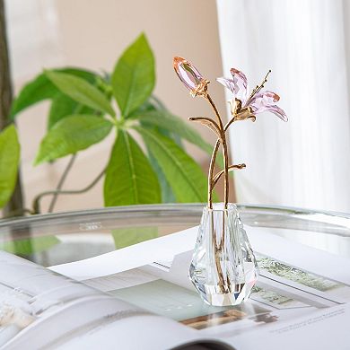 Crystal Lily Vase Sunshine Catcher Home Decor Gift Box