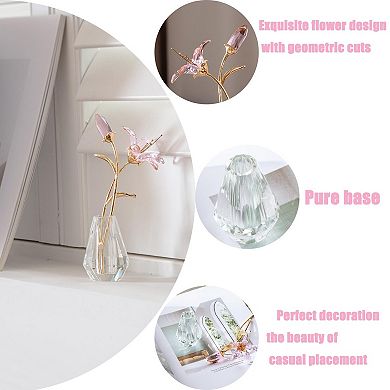 Crystal Lily Vase Sunshine Catcher Home Decor Gift Box