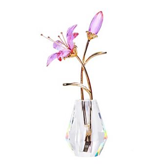 Crystal Lily Vase Sunshine Catcher Home Decor Gift Box