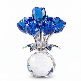 Crystal Rose Glass Bouquet Ornament Gift