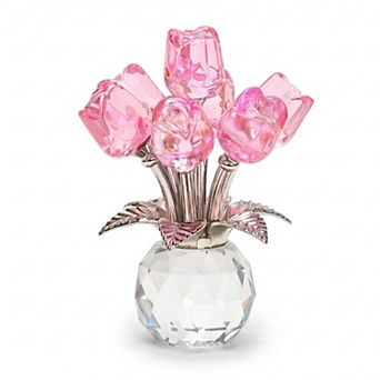 Crystal Rose Glass Bouquet Ornament Gift